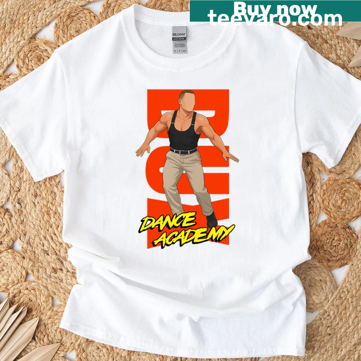Dance Academy T-shirt featuring a flat art design — on a men's t-shirt