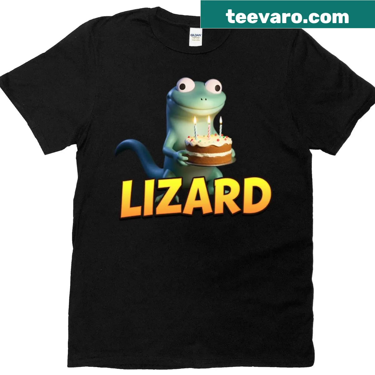Playful Elio Lizar birthday meme graphic t-shirt — on a men's t-shirt