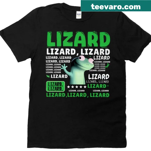 Funny weirdcore T-shirt with repeated cartoon lizard design