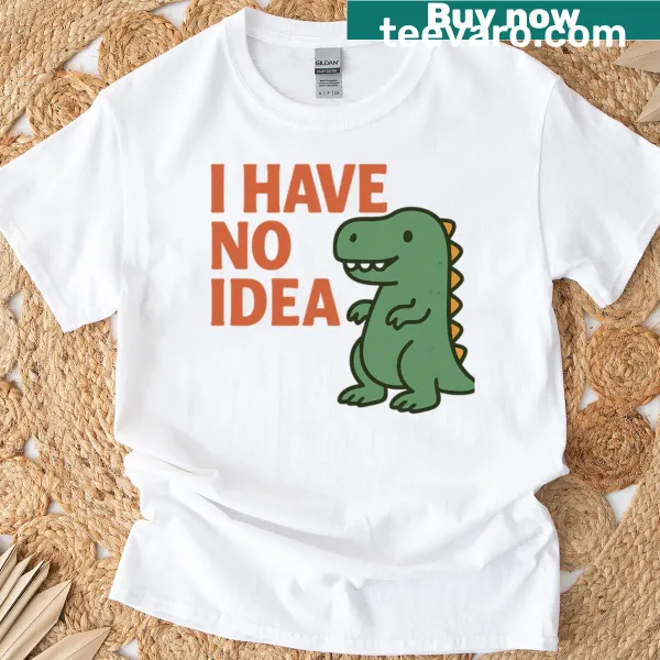 Funny dinosaur graphic with text on T-shirt