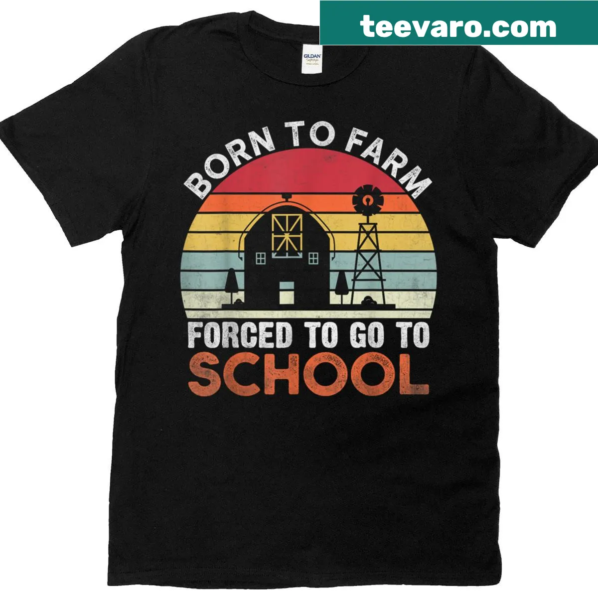 Funny farming T-shirt with 'Born To Farm Life' text — on a men's t-shirt