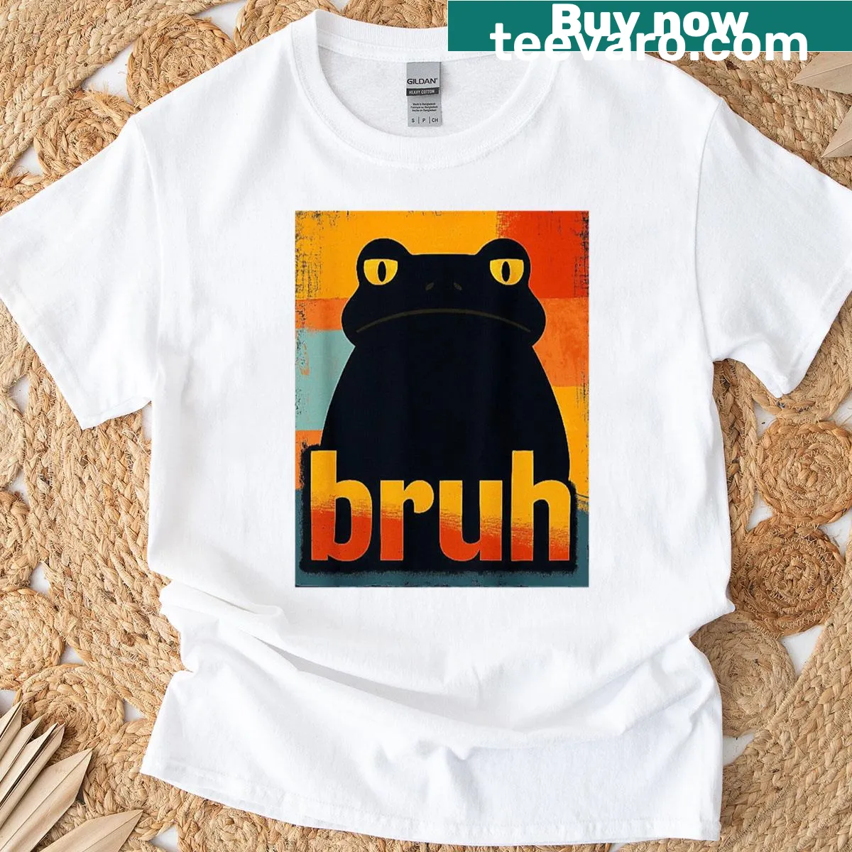Graphic T-shirt with a funny frog meme for meme lovers — on a men's t-shirt