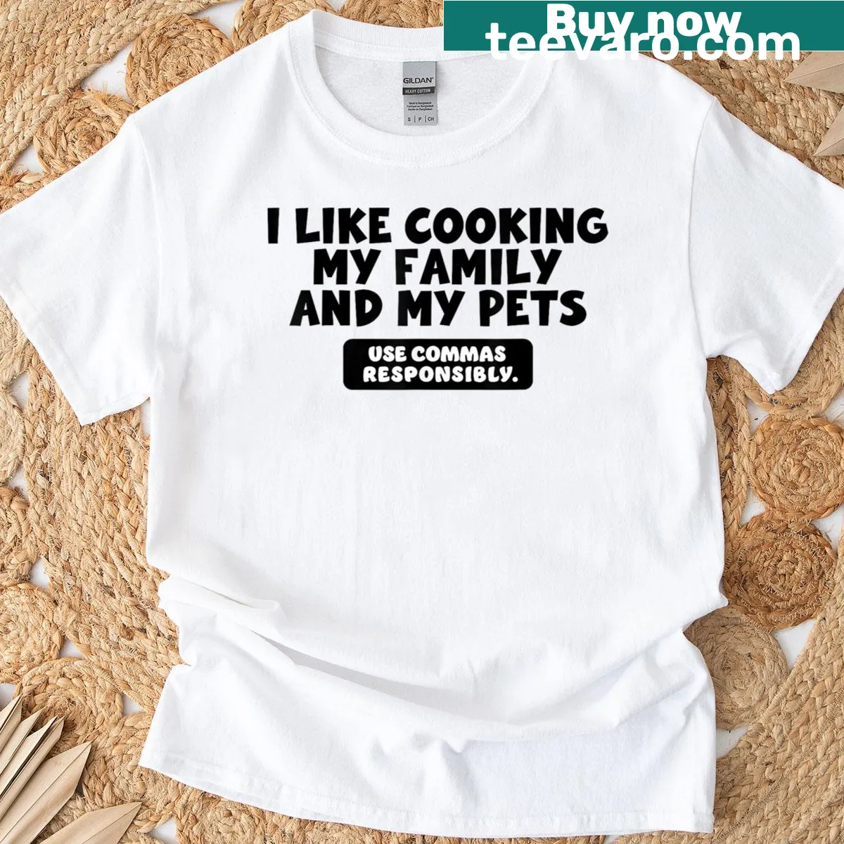 Teacher T-shirt with humorous grammar-themed typography design. — on a men's t-shirt