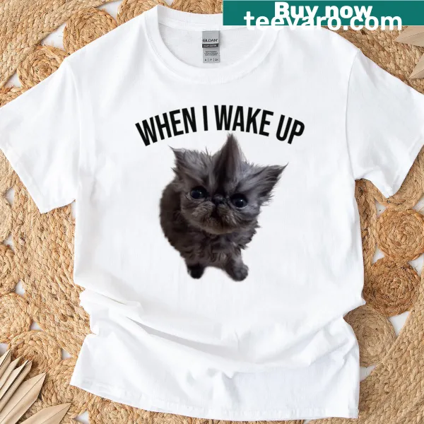 Funny cat meme graphic on T-shirt