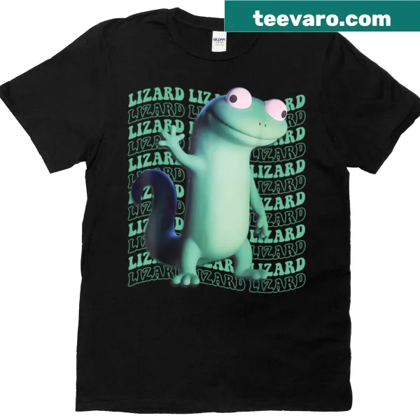 Funny lizard meme graphic T-shirt.