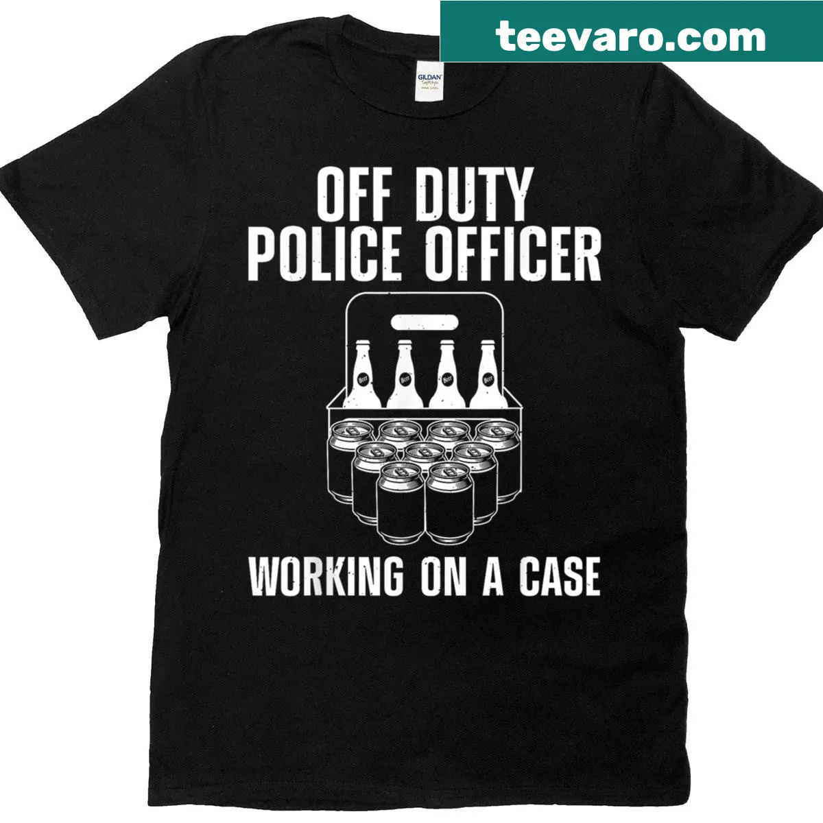 Humorous police officer graphic on T-shirt for men and women — on a men's t-shirt