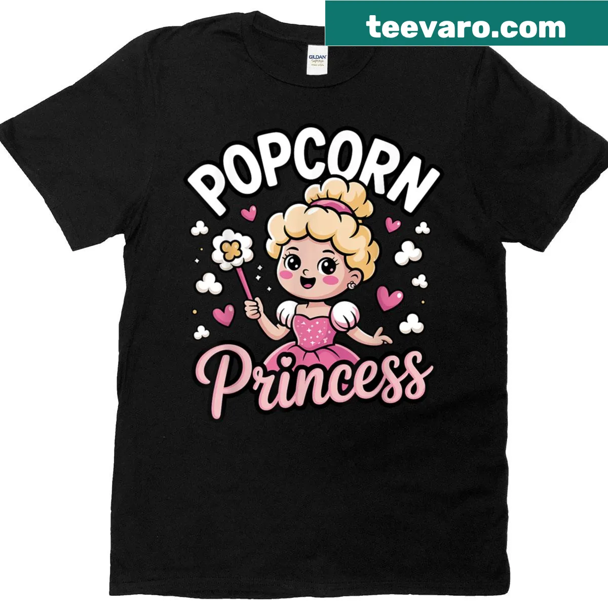 T-shirt with humorous popcorn art for snack lovers — on a men's t-shirt