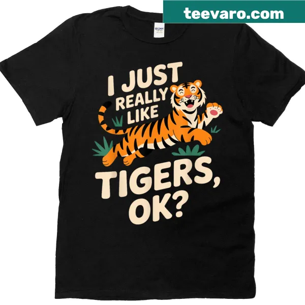 Playful tiger illustration shirt for animal lovers of all ages