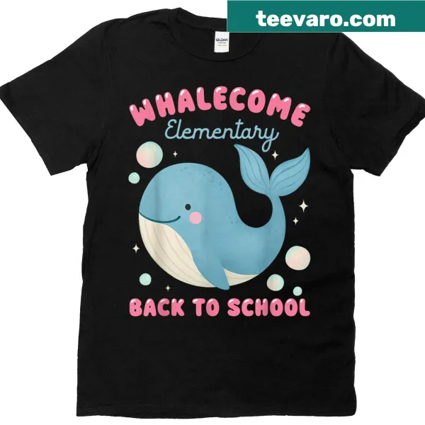 Ocean-themed shirt with Whalecome Back To School for teachers