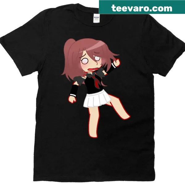 Gacha Club clumsy anime girl graphic on a t-shirt