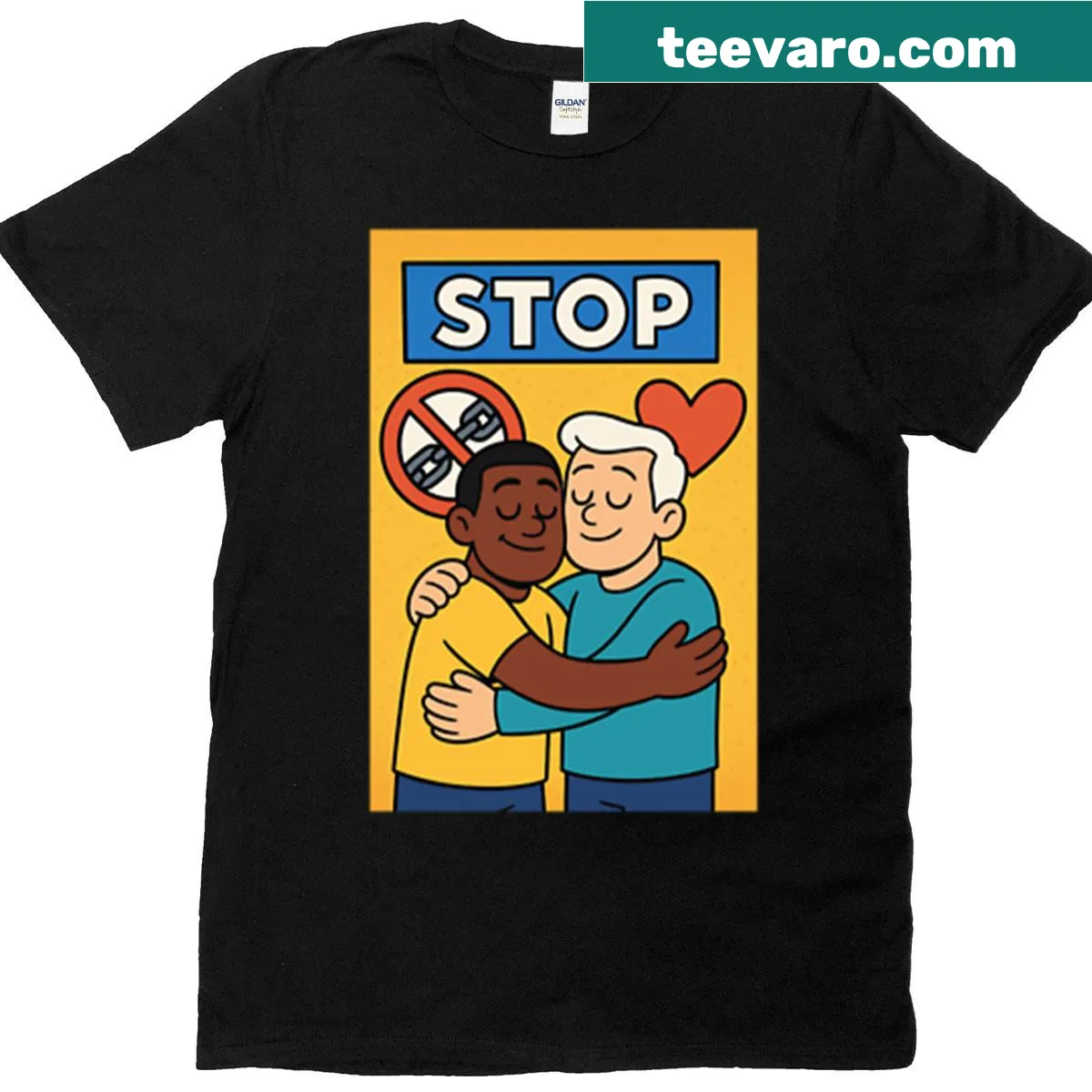 Political satire shirt featuring names George Floyd and Jeffrey Epstein — on a men's t-shirt