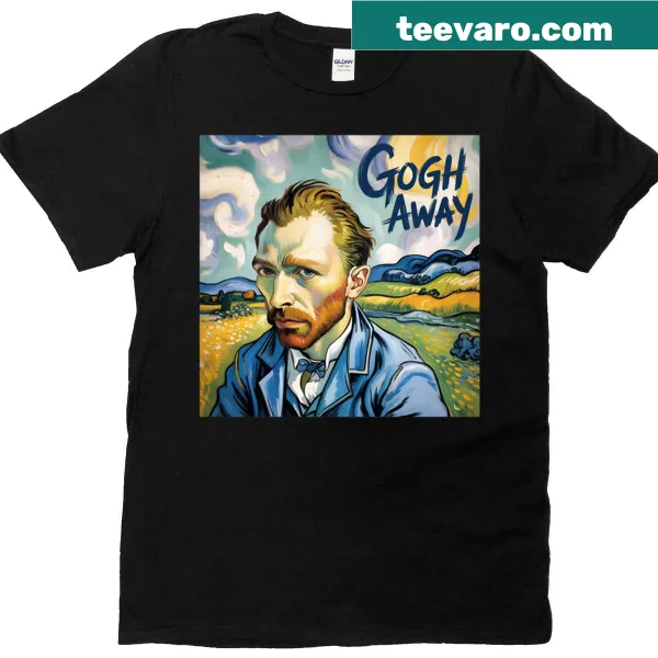 Illustration of Van Gogh in his own landscapes on a t-shirt