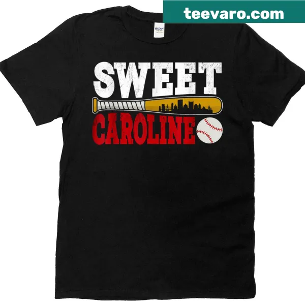 Retro Boston-themed graphic tee celebrating Sweet Caroline song.