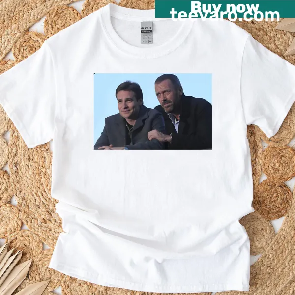 Illustrated oversized T-shirt featuring a serene sunset scene