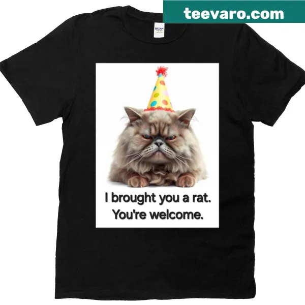Humorous rat graphic t-shirt for birthday celebrations.