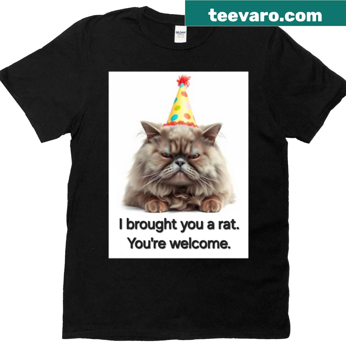 Humorous rat graphic t-shirt for birthday celebrations. — on a men's t-shirt