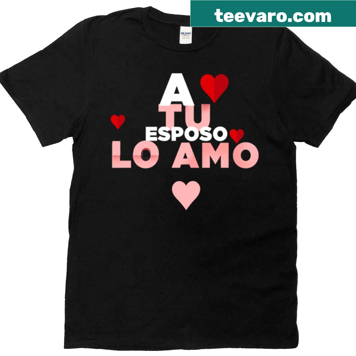 T-shirt featuring the phrase 'I Love Your Husband' in bold typography — on a men's t-shirt