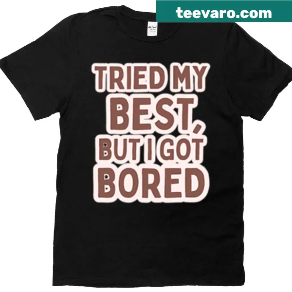 Oversized t-shirt with humorous 'I'll Try' text graphic