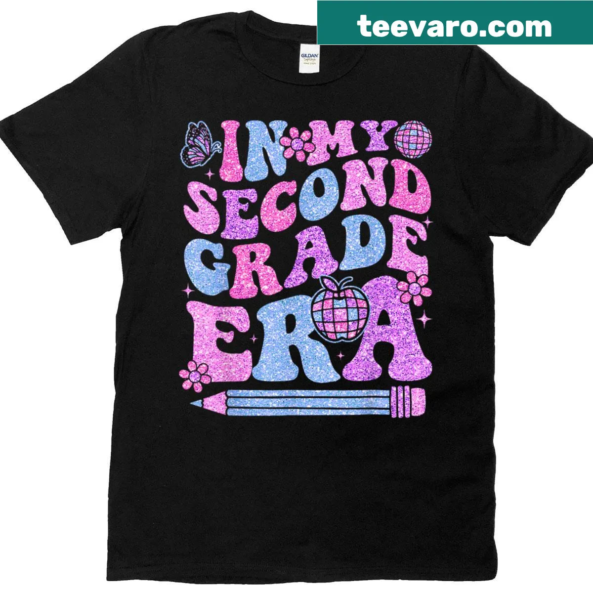 Teacher t-shirt with the phrase 'In My Second Grade Era' for a back-to-school vibe. — on a men's t-shirt