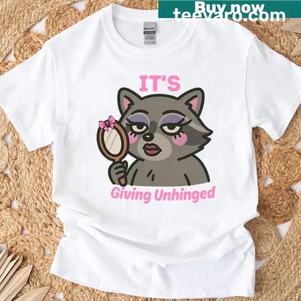 Whimsical raccoon T-shirt with a humorous diva theme