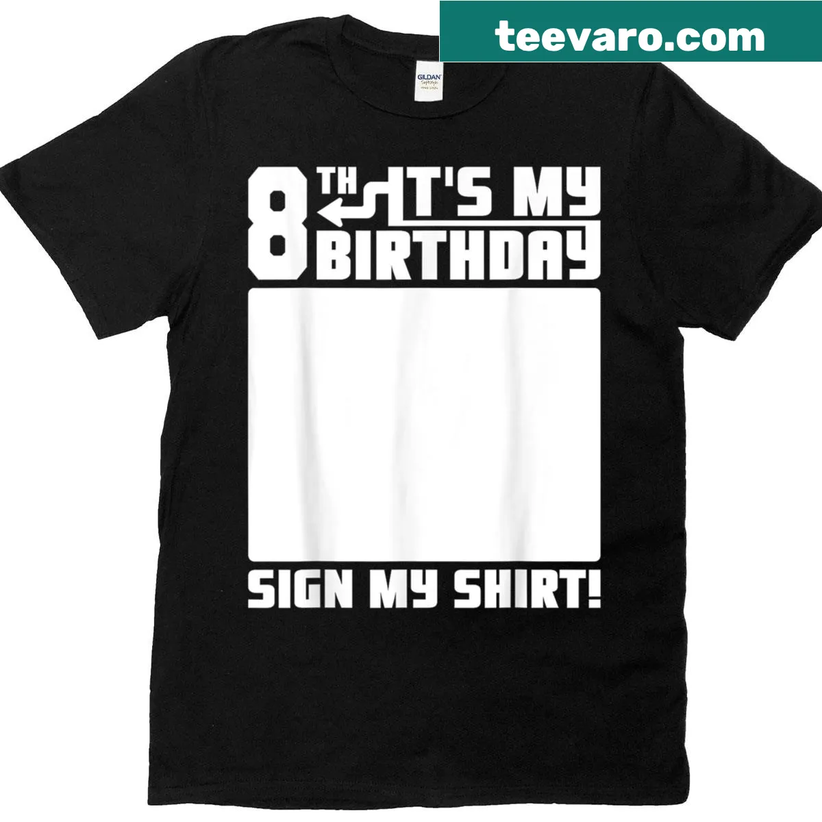 Funny t-shirt for an 8th birthday celebration — on a men's t-shirt