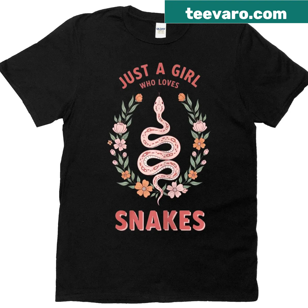 T-shirt with the phrase 'Just A Girl Who Loves Snakes' in stylish typography — on a men's t-shirt