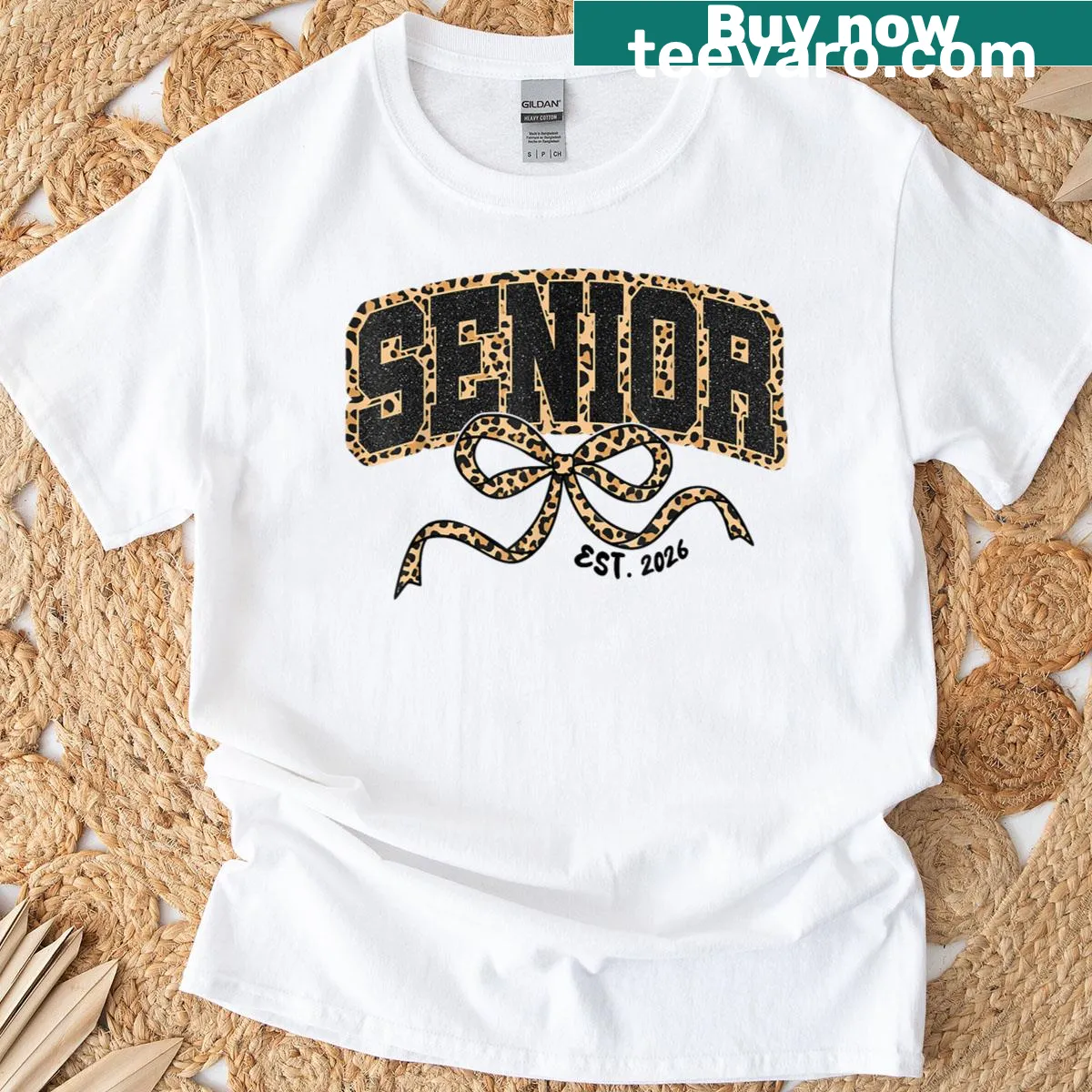 Funny Class of 2026 graduation T-shirt with leopard print design — on a men's t-shirt