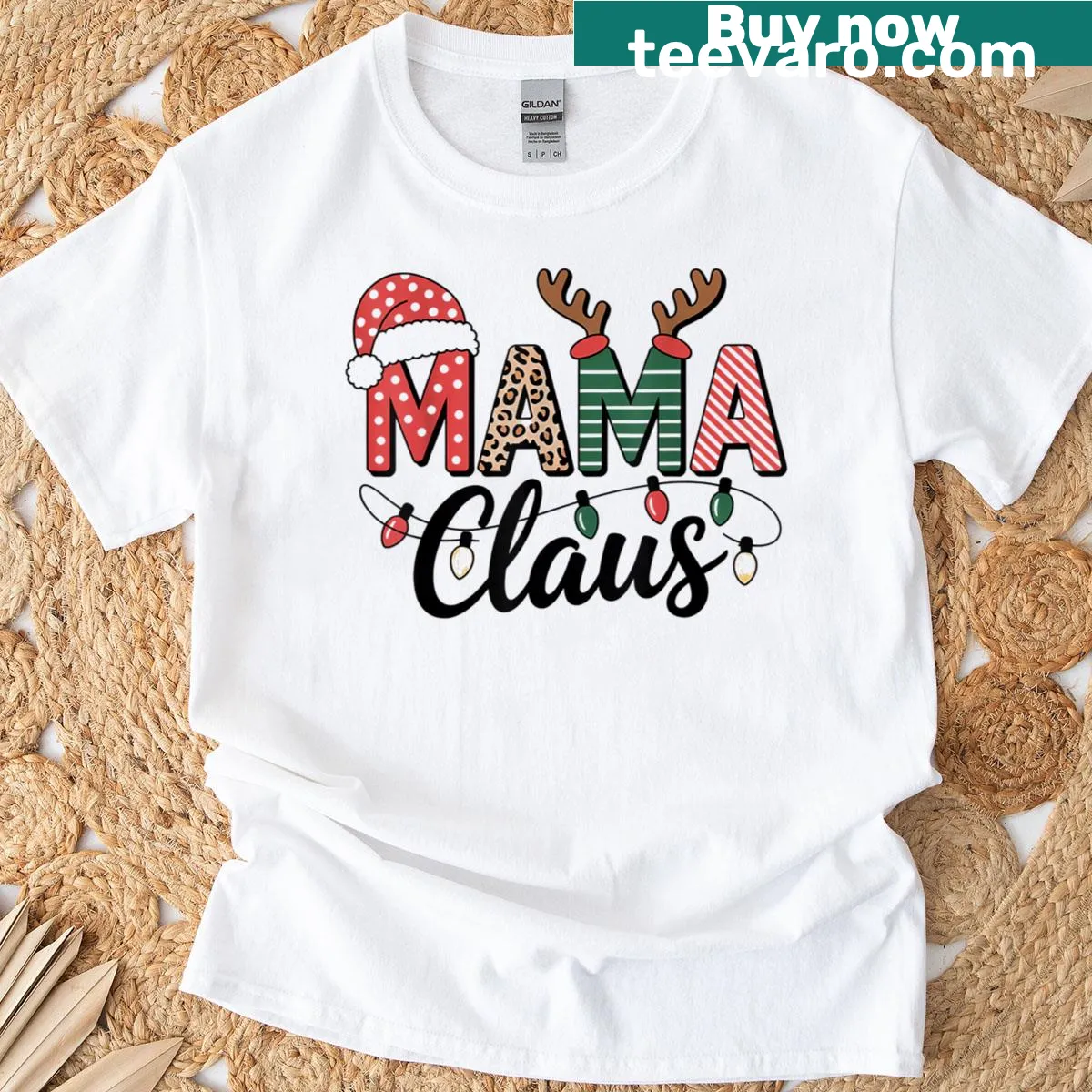 Mama Claus design on a festive Christmas T-shirt — on a men's t-shirt
