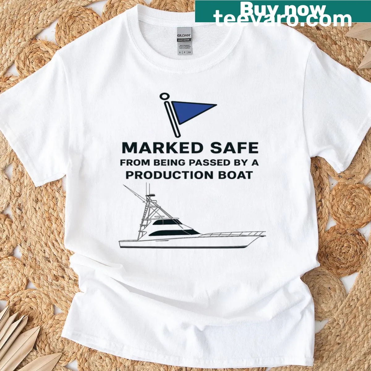 Humorous boating graphic with typography on T-shirt — on a men's t-shirt