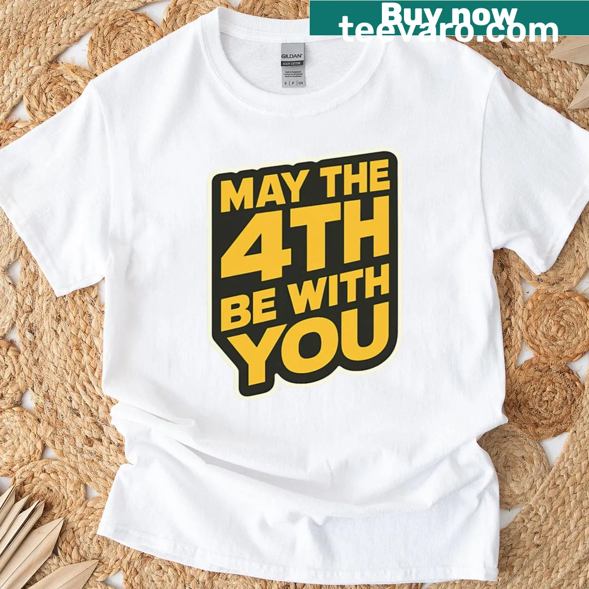 T-shirt with a pun about May the 4th and space — on a men's t-shirt