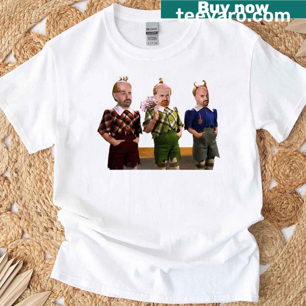 Oversized t-shirt featuring Mr Lollipop surrounded by movie elements — on a men's t-shirt