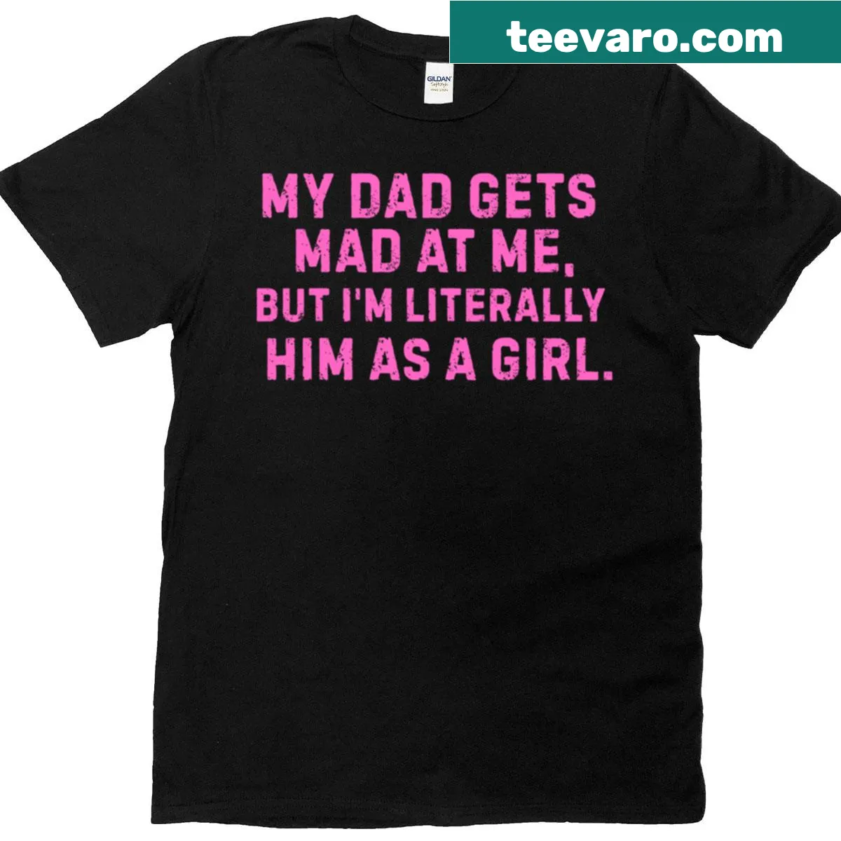 Funny t-shirt with a quote about dad traits — on a men's t-shirt