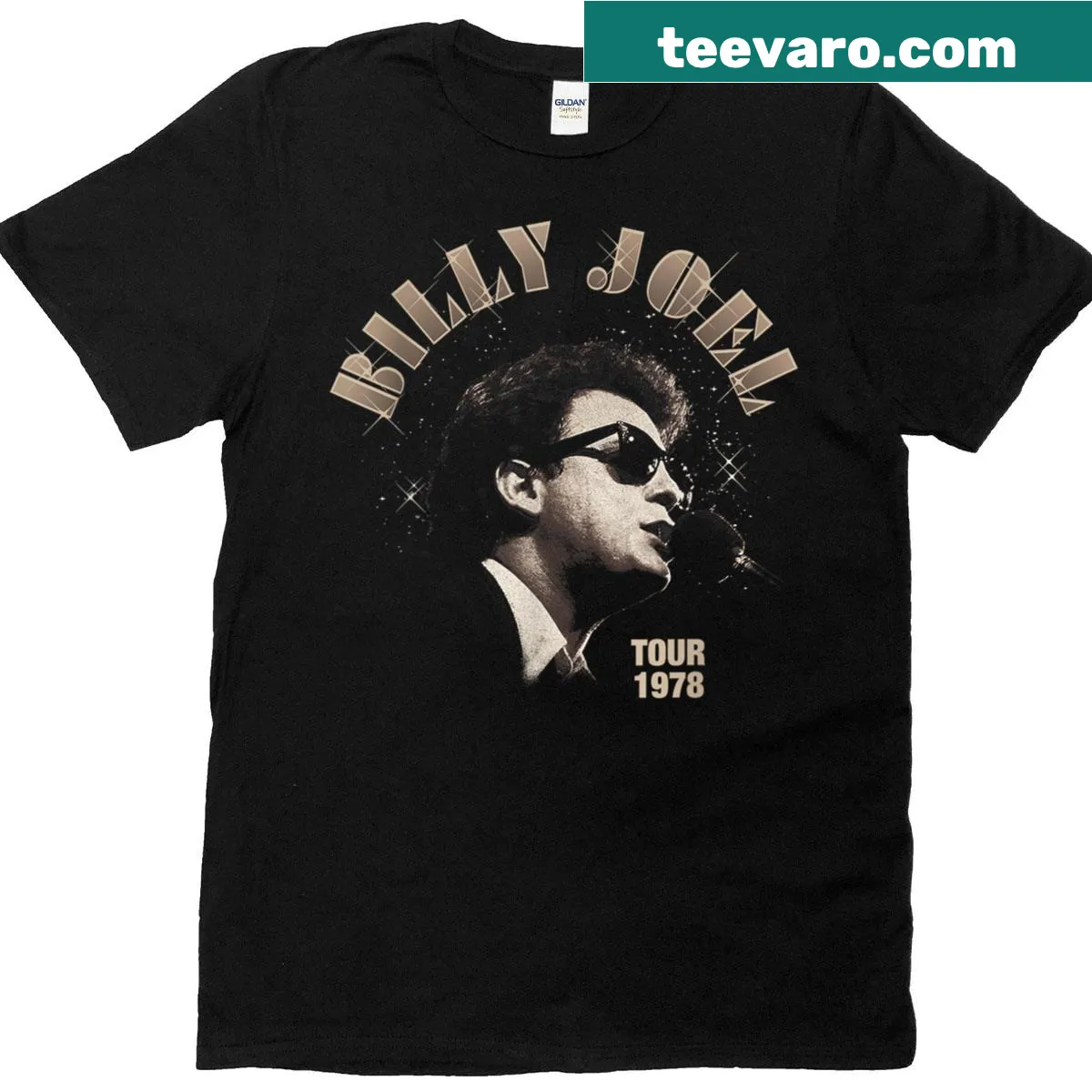 Vintage-inspired Billy Joel Tour 1978 T-shirt with iconic graphic — on a men's t-shirt