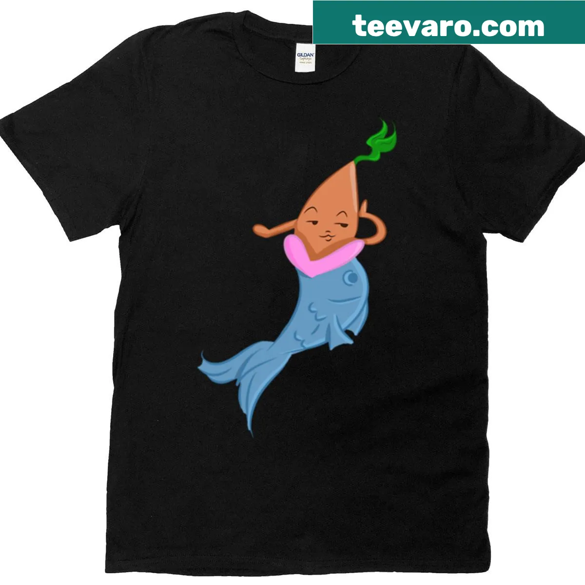 Cute oversized t-shirt featuring Pip the Mermaid in a playful design — on a men's t-shirt