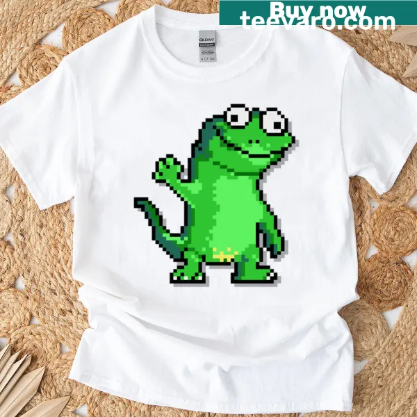 Pixel art lizard meme graphic T-shirt