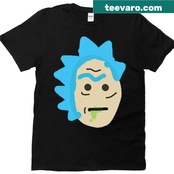 Oversized T-shirt featuring a poorly drawn Rick Sanchez