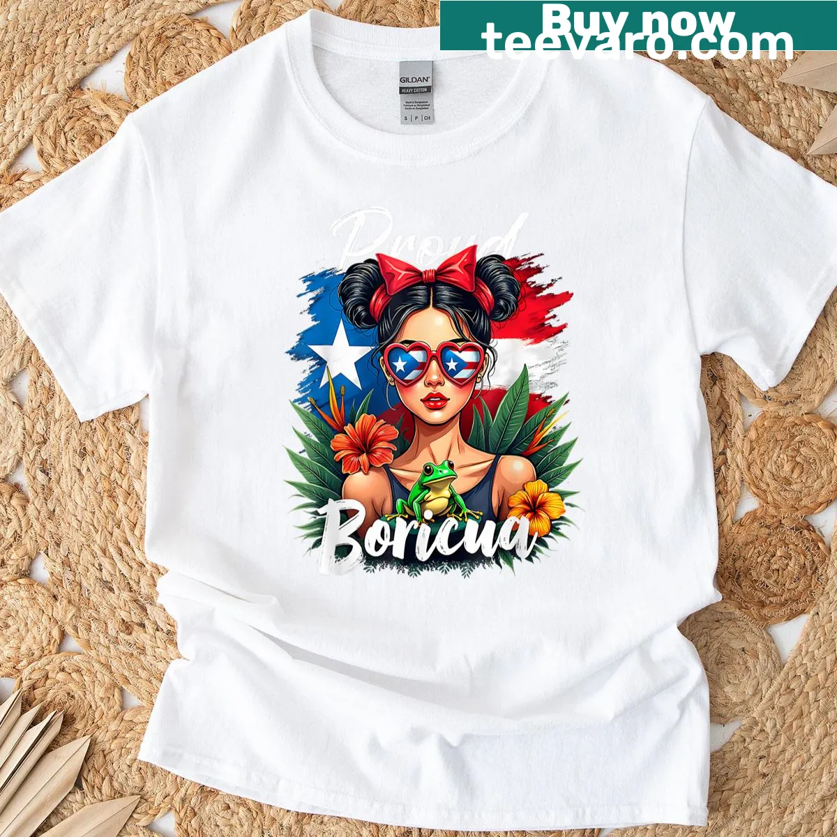 Boricua graphic t-shirt celebrating Puerto Rican heritage — on a men's t-shirt