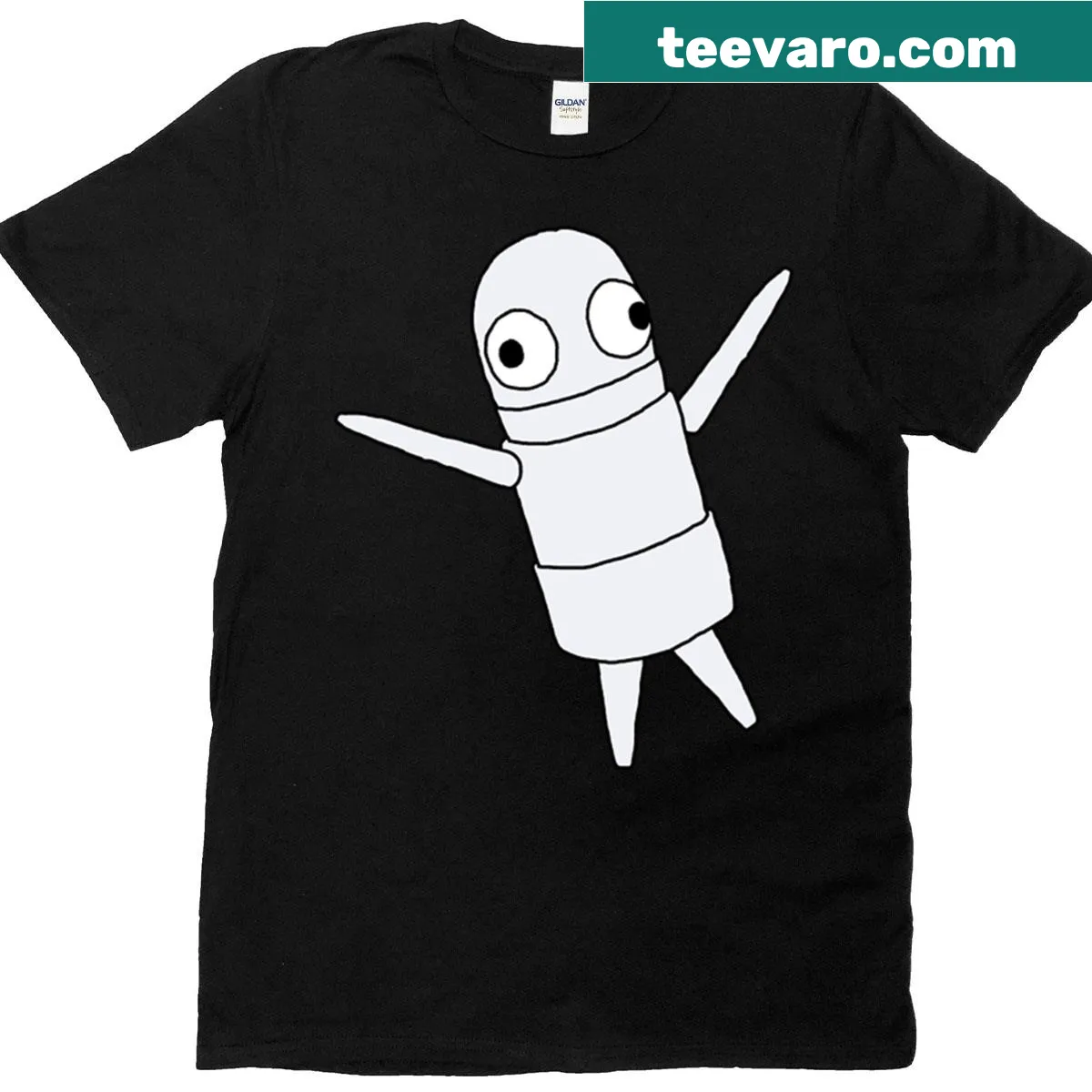 Cute character graphic T-shirt inspired by the Repo Game. — on a men's t-shirt