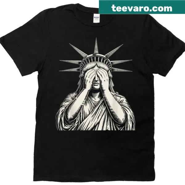Illustration of crying Statue of Liberty symbolizing protest for equality