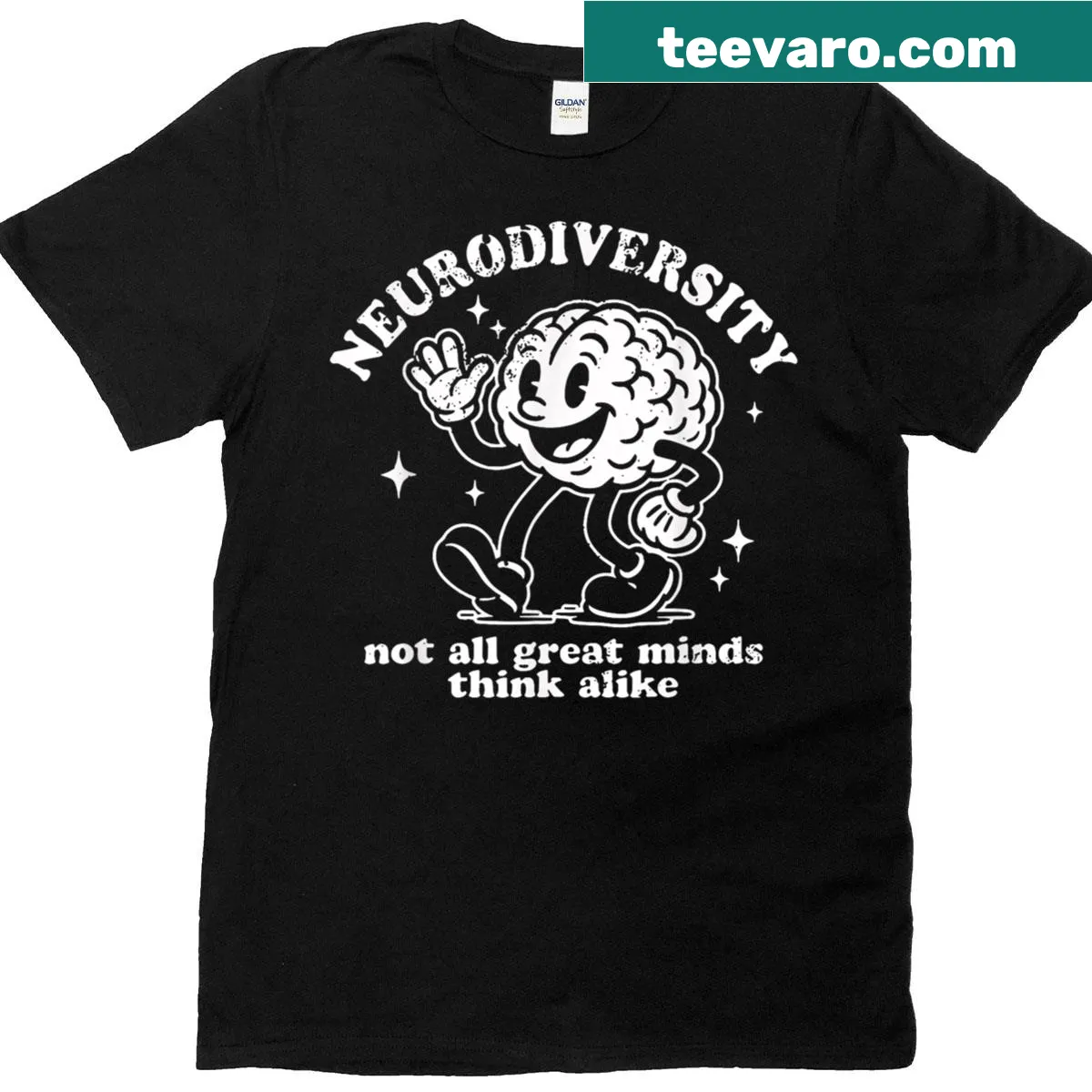 Funny retro T-shirt advocating for neurodiversity — on a men's t-shirt