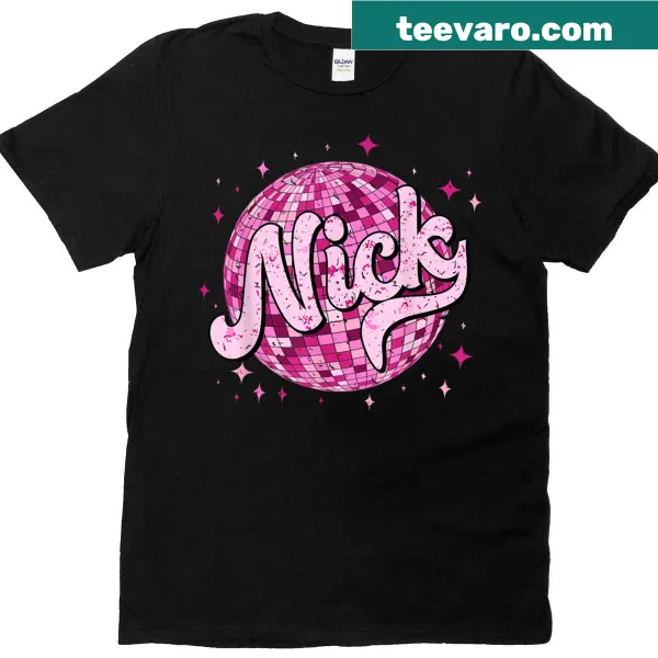 Vintage-style T-shirt with 'I Love Nick' graphic celebrating the name Nick