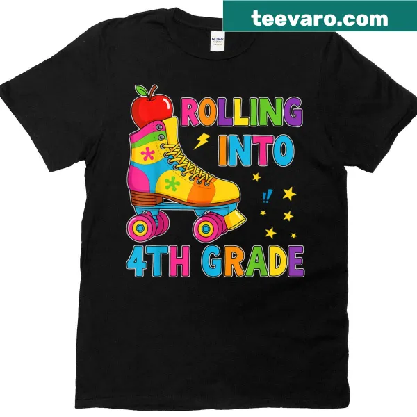 T-shirt with roller skate graphic for kids entering 4th grade