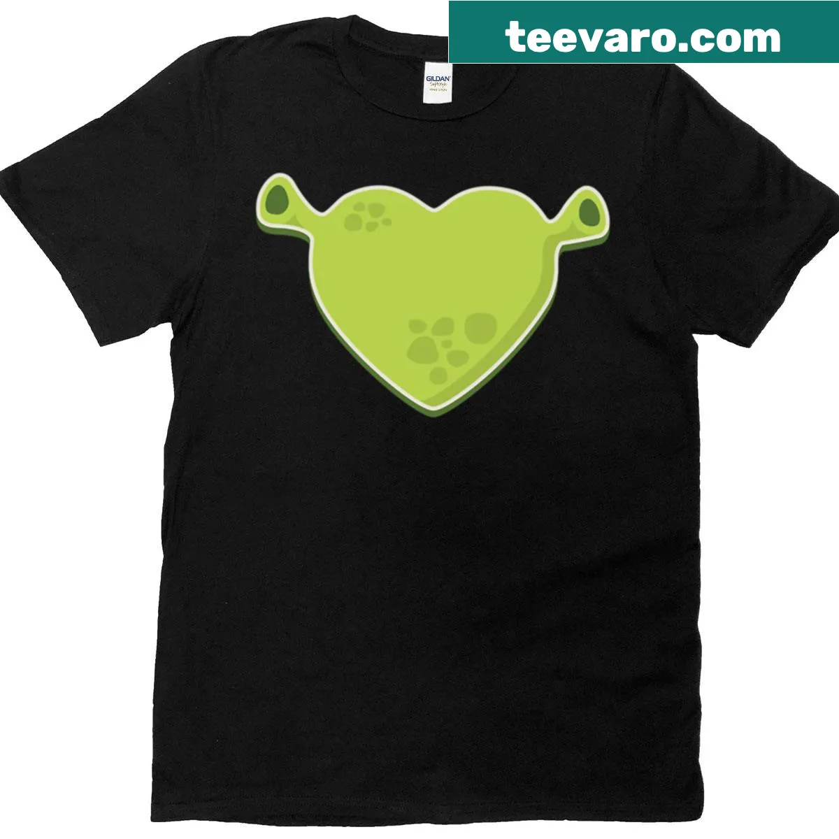 Illustration of Princess Fiona with the text 'I Love Shrek.' — on a men's t-shirt