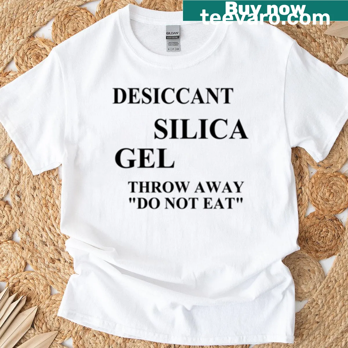 Whimsical silica gel themed T-shirt with playful typography — on a men's t-shirt