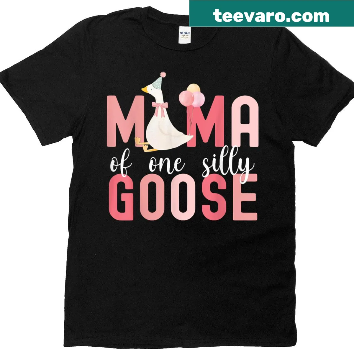 Birthday t-shirt for mom featuring a silly goose graphic — on a men's t-shirt