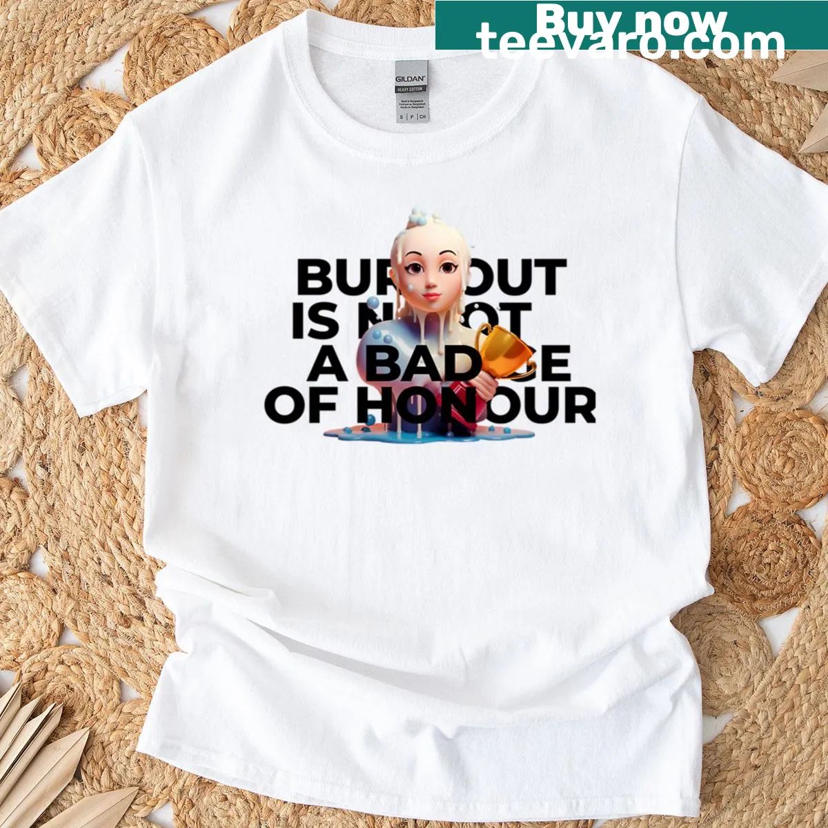 Inspirational self-care daily t-shirt with motivational text — on a men's t-shirt