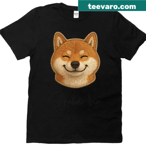Joyful Shiba Inu graphic on casual t-shirt
