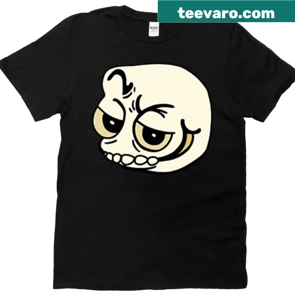 Oversized t-shirt with a smug skull graphic and humorous text