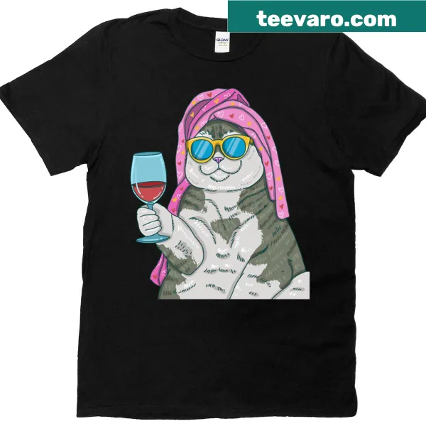 Cute T-shirt with 'Spa Day Meow' text and design