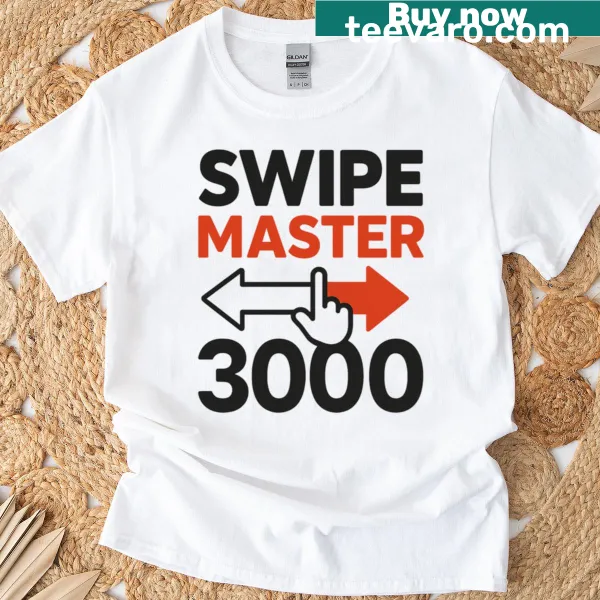 Whimsical Swipe Master 3000 gaming T-shirt design